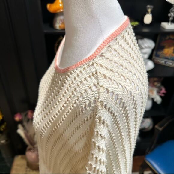 Manos Del Uruguay Cream Open Knit Sweater Size Large - Picture 4 of 12